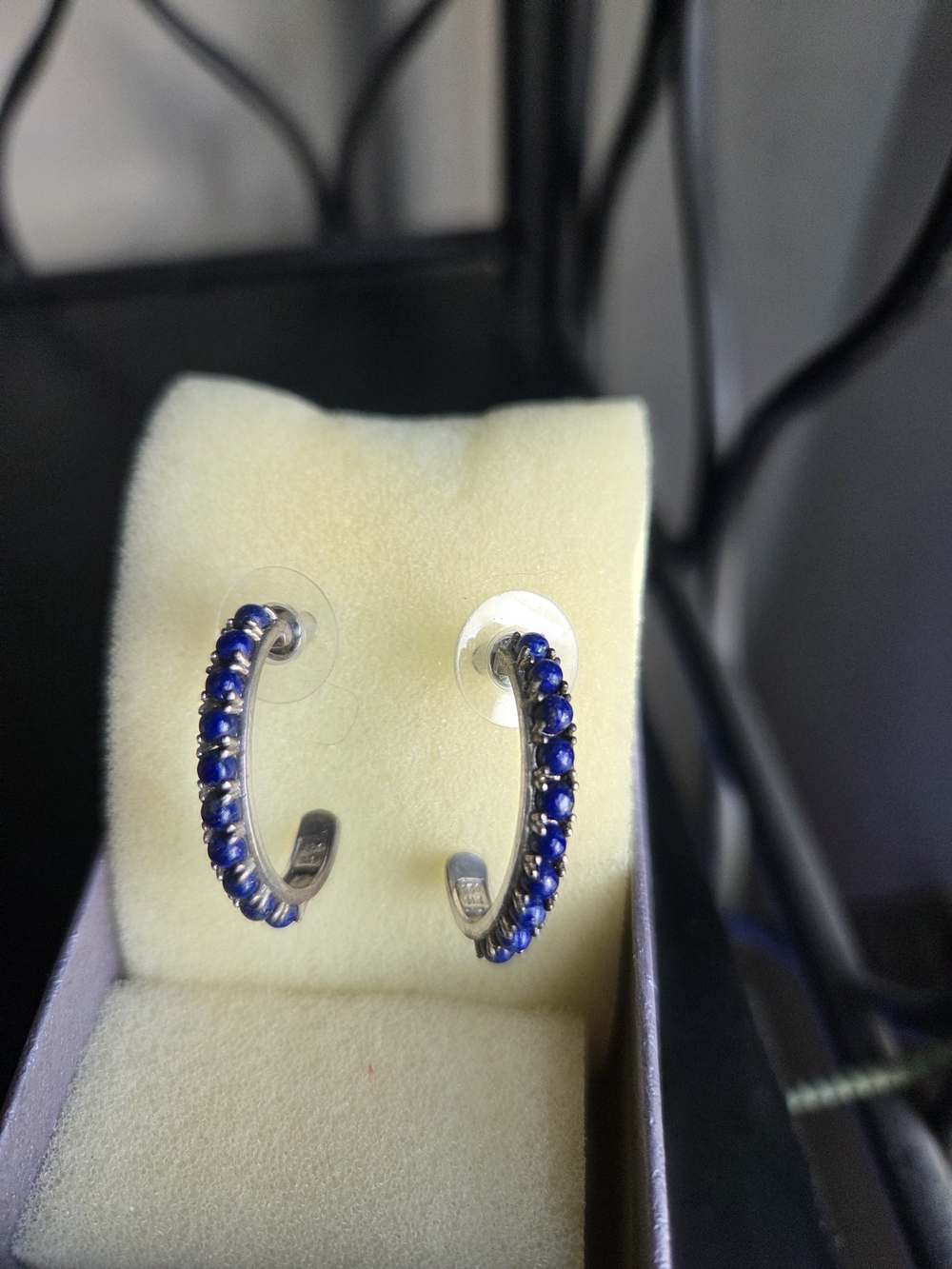 Lapis Lazulu Hoop Earrings for Women